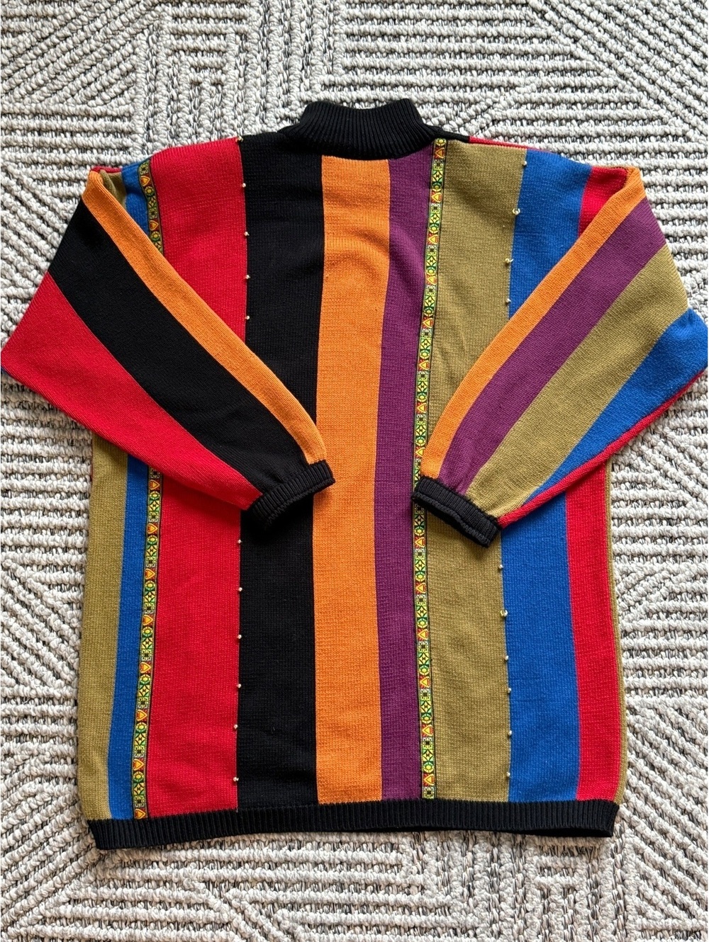 Richard Sport XL Multicolor Striped Cotton Pullover Sweater